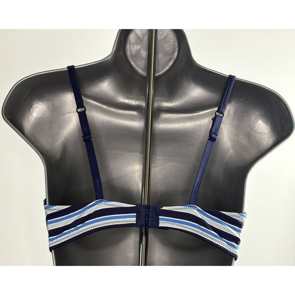 Aerie Sporty Blue White Navy Striped Sporty Lingerie Bra Nautical Cup Size 34C - Picture 4 of 14